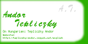 andor tepliczky business card